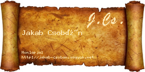 Jakab Csobán névjegykártya