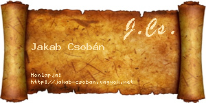 Jakab Csobán névjegykártya