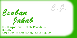 csoban jakab business card